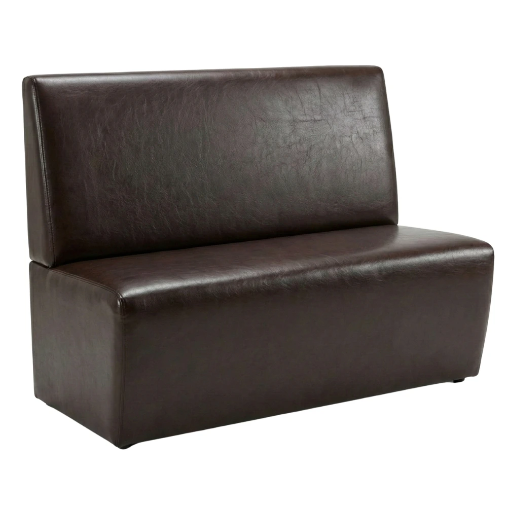 Gastro Sitzbank Anton 1 Gastro Sitzbank Anton in braunem Kunstleder – moderne und robuste Gastronomie Sitzbank mit hoher Rückenlehne